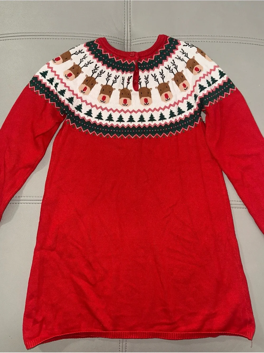Gymboree Red Reindeer Yoke Knit Dress